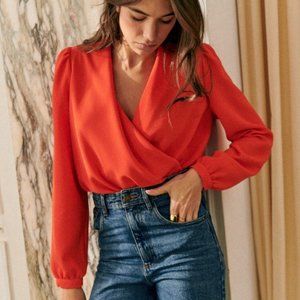 Sezane Abélia Blouse | Orange Red